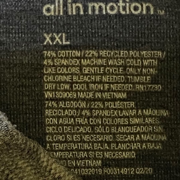 All In Motion sweatshirt pullover long sleeve mock neck Gray White XXL - Picture 12 of 13